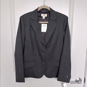 Talbots Dark Gray Pinstripe Blazer, size 12
